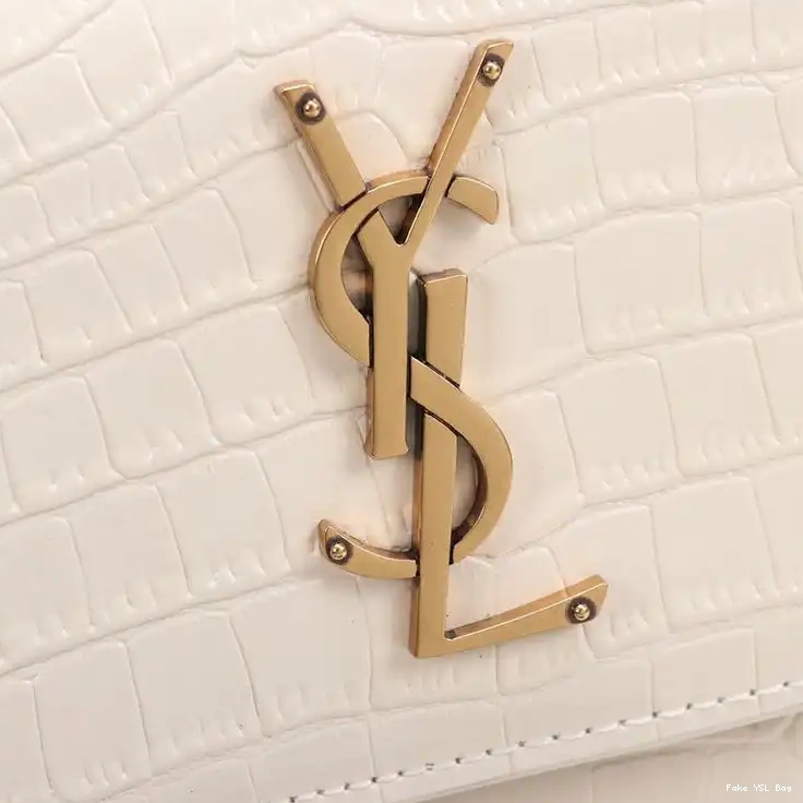 CHEAP Crocodile White Chain Medium Sunset Gold In Saint Laurent Embossed Bag Leather 0323